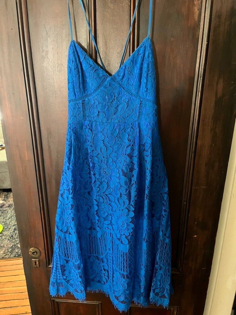 Dex royal blue lace dress- size L